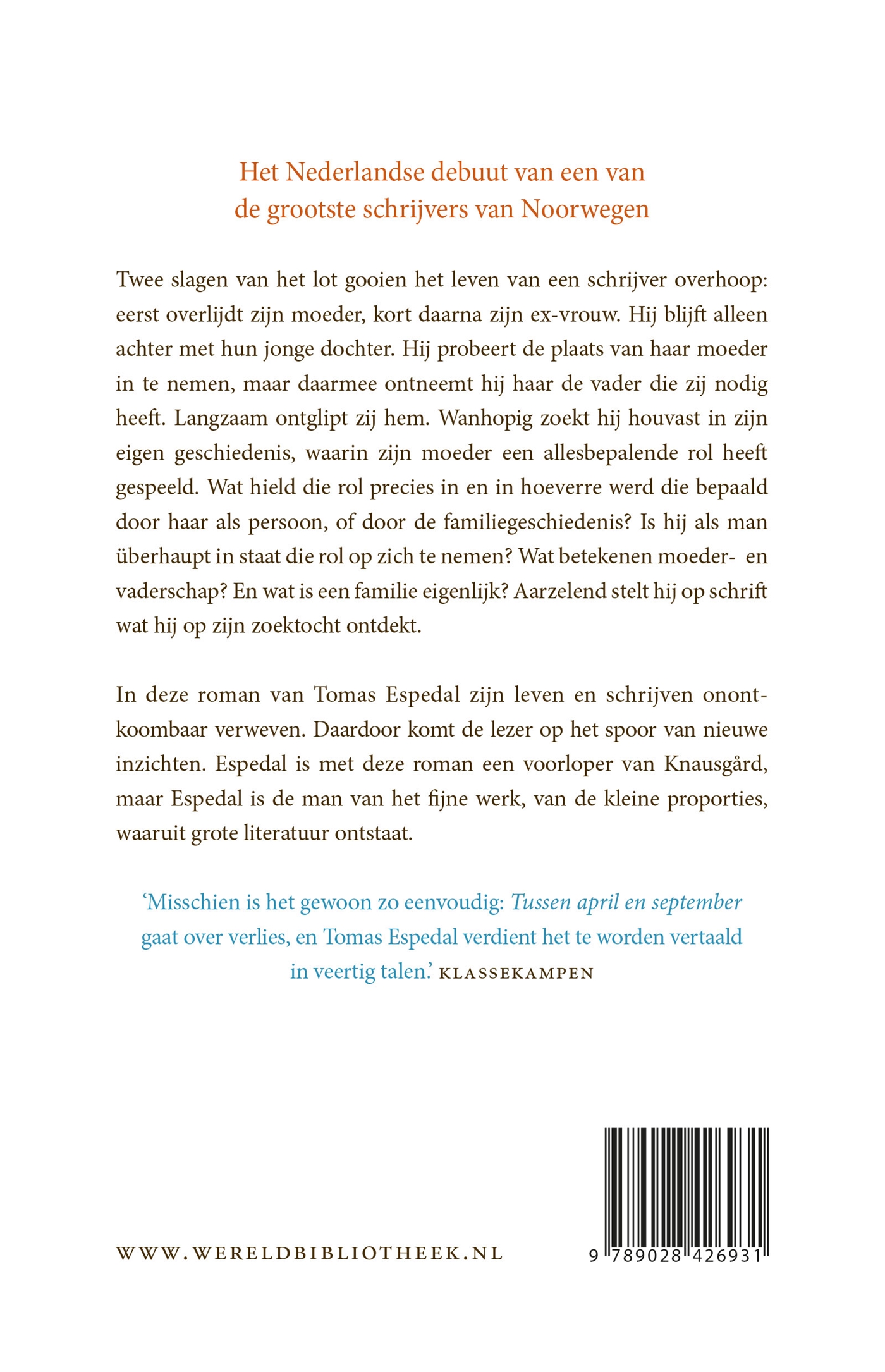 Achterkant van Tussen april en september