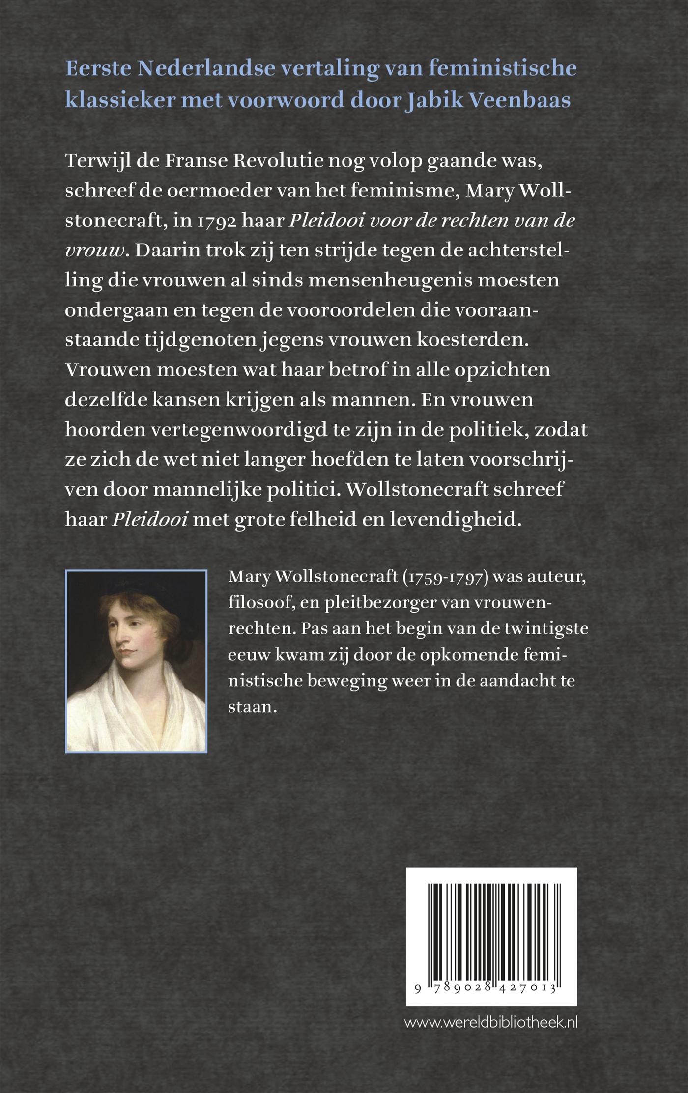 Achterkant van Pleidooi voor de rechten van de vrouw