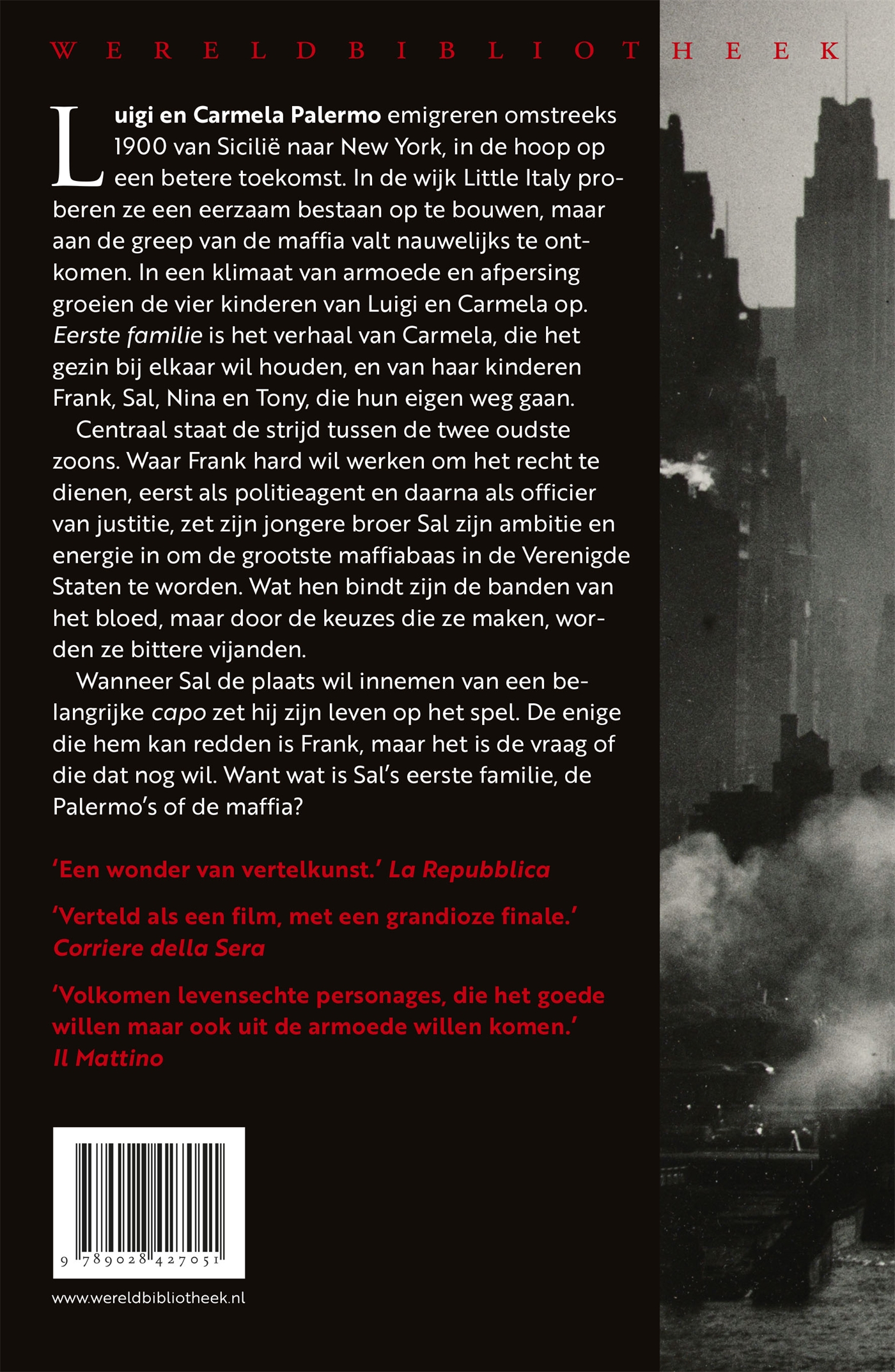 Achterkant van Eerste familie