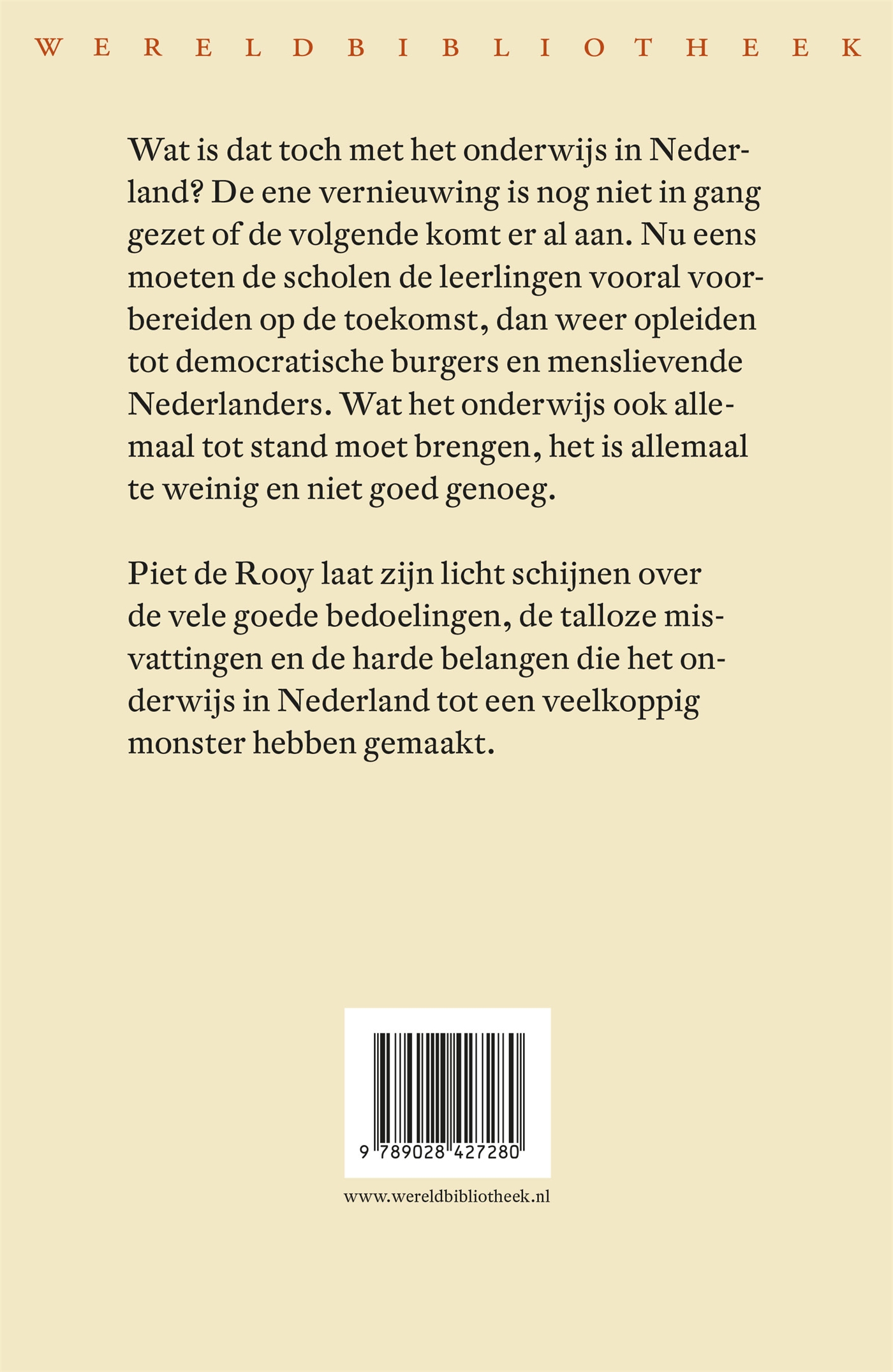 Achterkant van Een geschiedenis van het onderwijs in Nederland