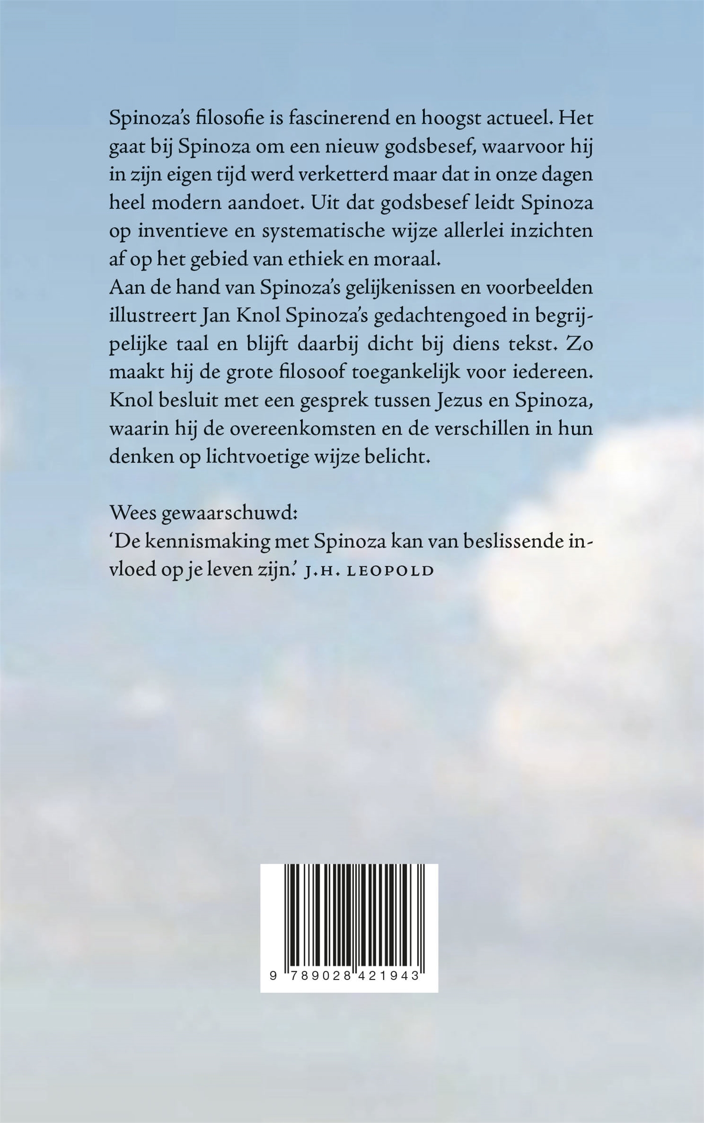 Achterkant van Spinoza uit zijn gelijkenissen en voorbeelden