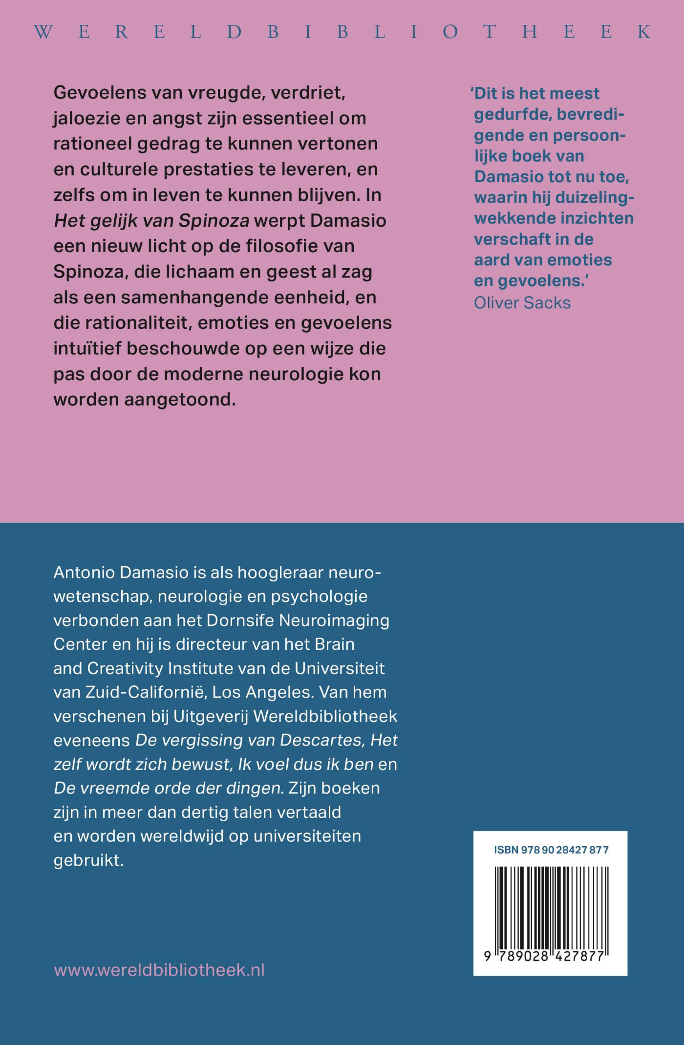 Achterkant van Het gelijk van Spinoza