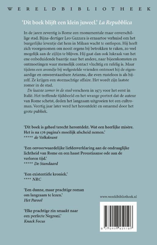 Achterkant van De laatste zomer in de stad