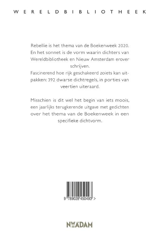 Achterkant van Rebelse sonnetten