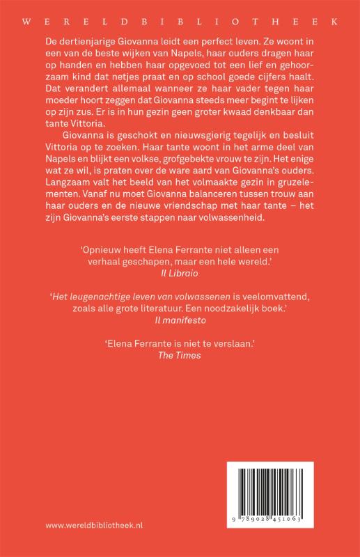 Achterkant van Het leugenachtige leven van volwassenen