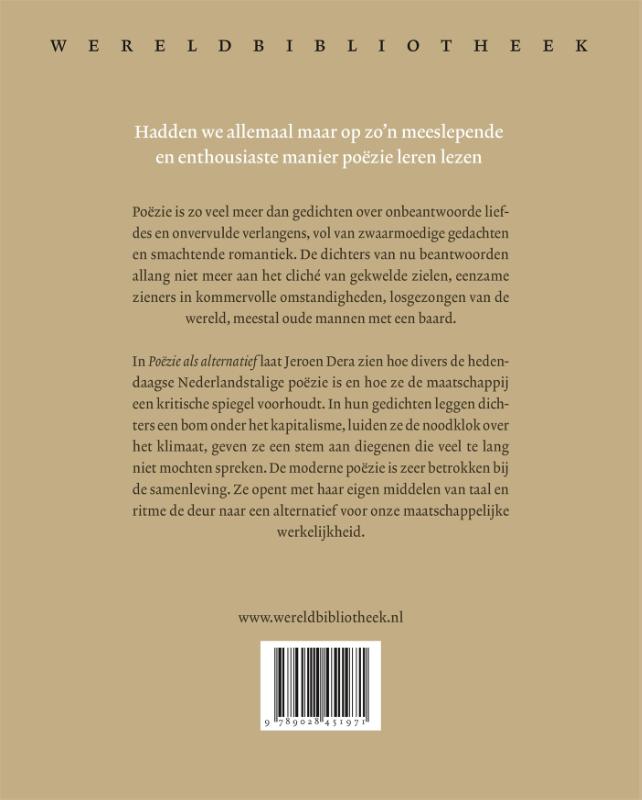 Achterkant van Poëzie als alternatief