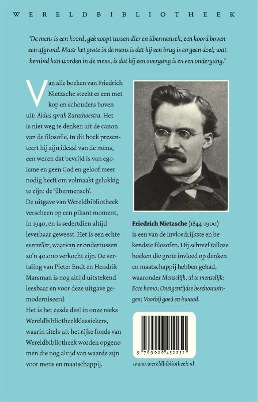 Achterkant van Aldus sprak Zarathoestra