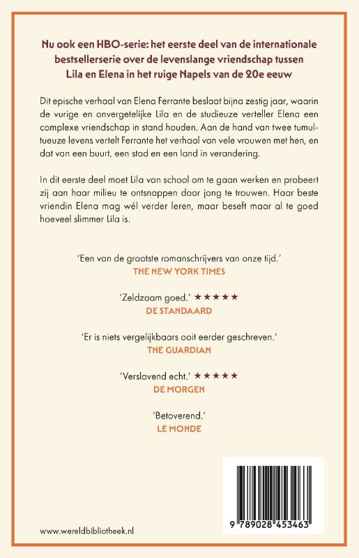 Achterkant van De geniale vriendin