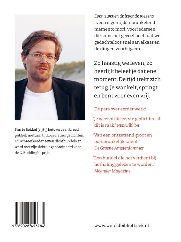 Achterkant van Even zweven de levende wezens