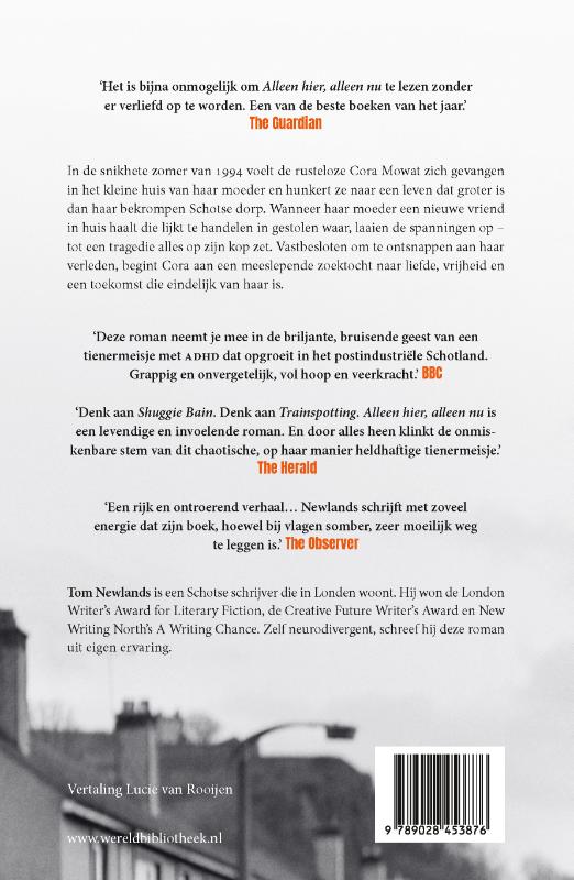 Achterkant van Alleen hier, alleen nu