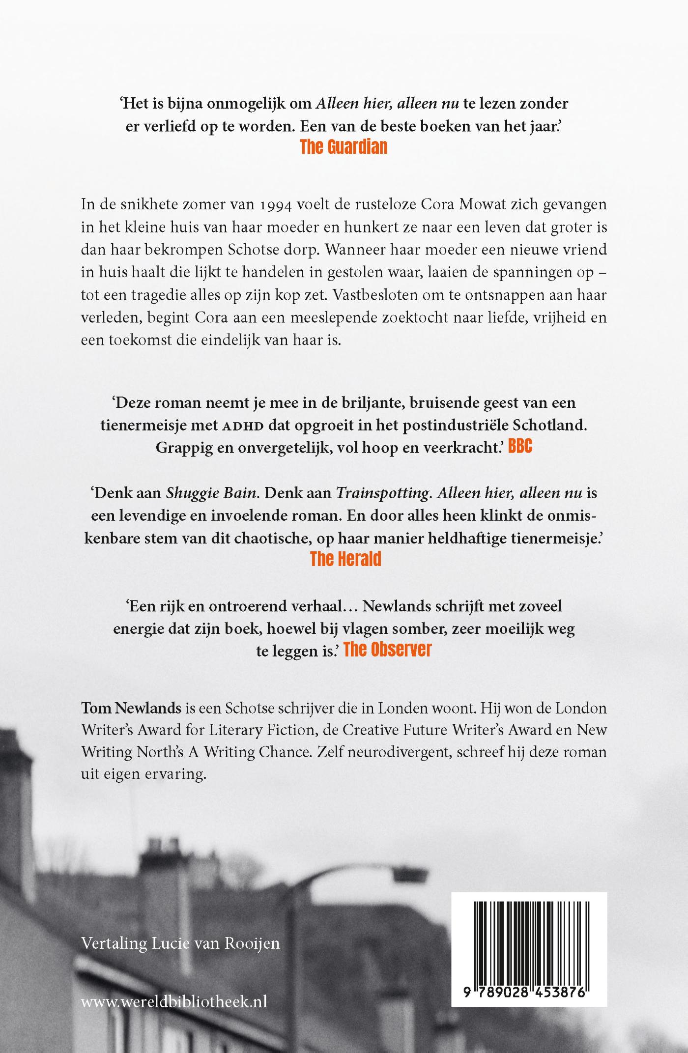 Achterkant van Alleen hier, alleen nu