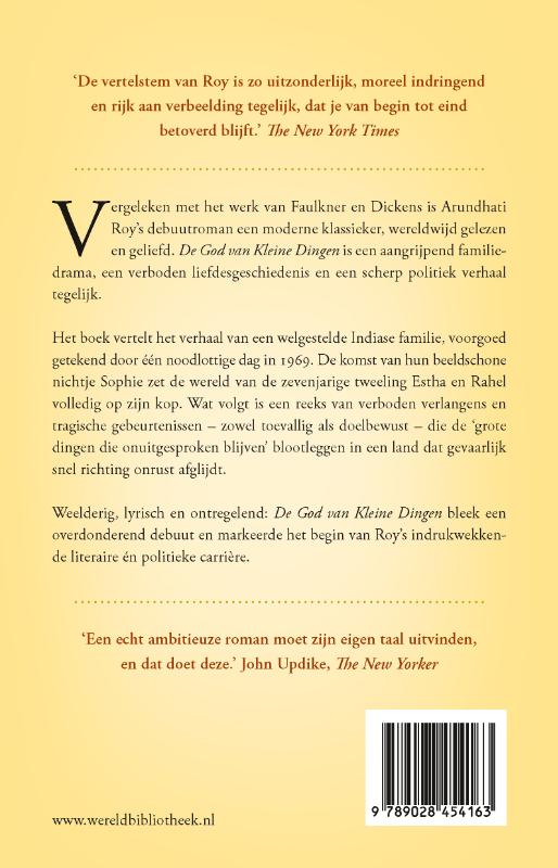 Achterkant van De God van kleine dingen