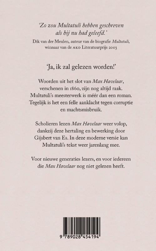 Achterkant van Max Havelaar