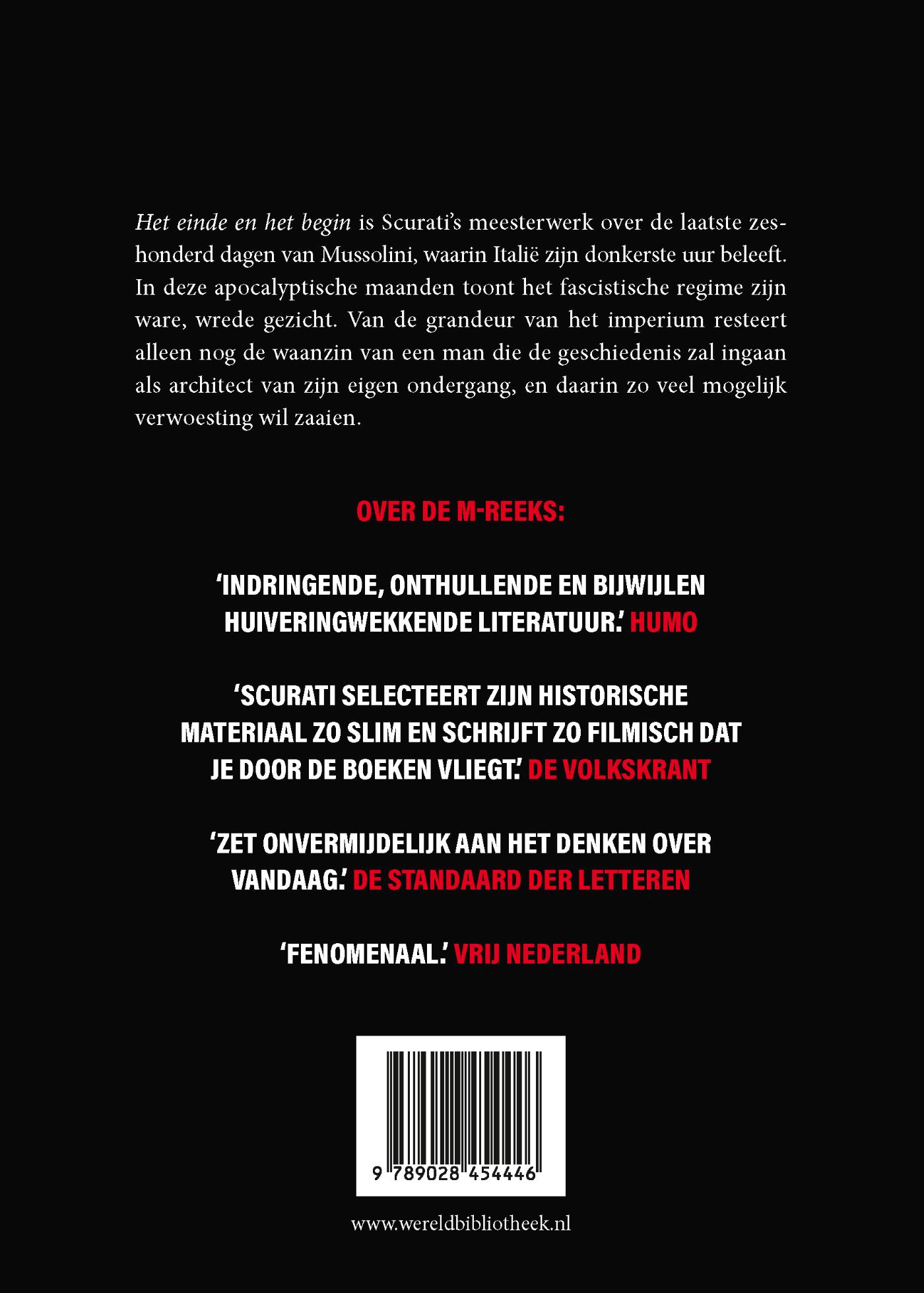 Achterkant van Het einde en het begin