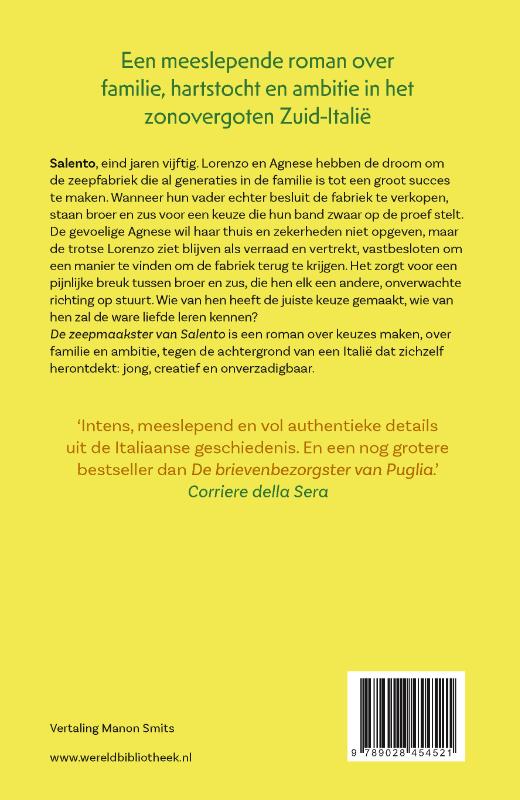 Achterkant van De zeepmaakster van Salento