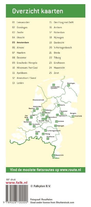 Achterkant van Falk stadsplattegrond & fietskaart Amsterdam