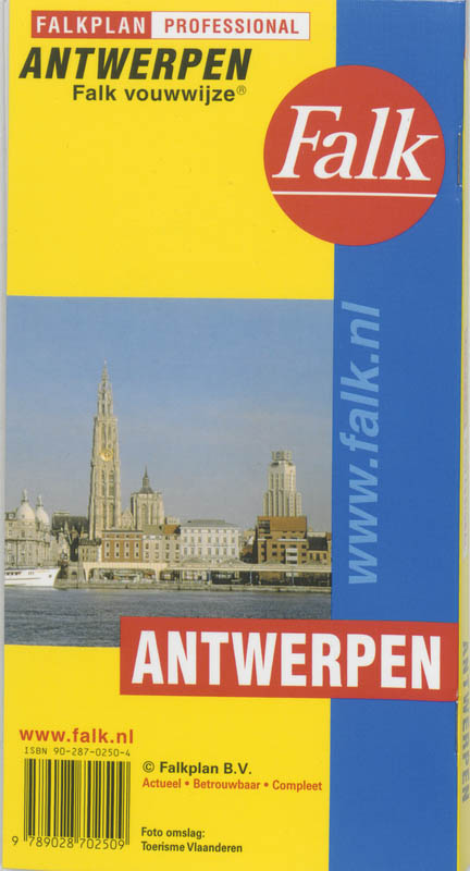 Achterkant van Antwerpen Falk vouwwijze