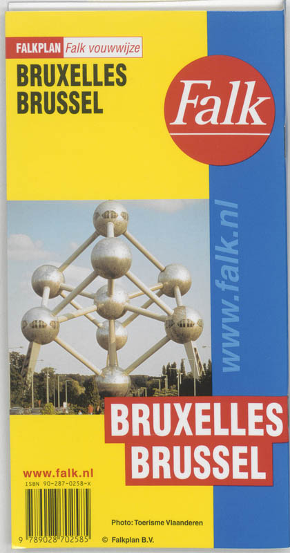 Achterkant van Brussel plattegrond Falk-vouwwijze