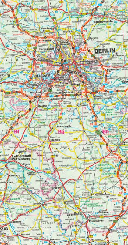 Achterkant van Falk autokaart Duitsland classic