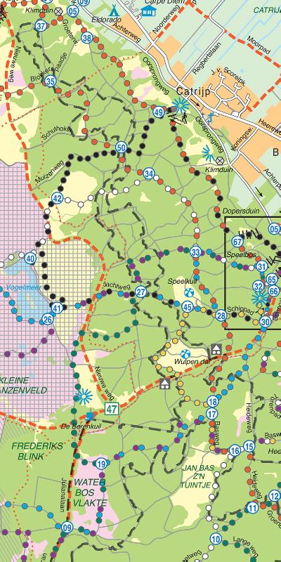 Achterkant van Falk Regiokaart Schoorlse Duinen
