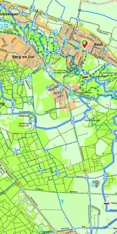 Achterkant van Falk Regiokaart Rijk van Nijmegen