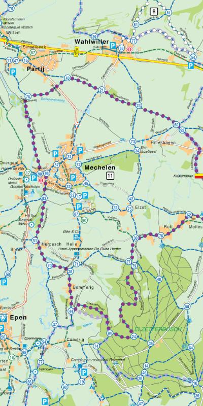 Achterkant van Falk Regiokaart Zuid-Limburg incl. Voerstreek