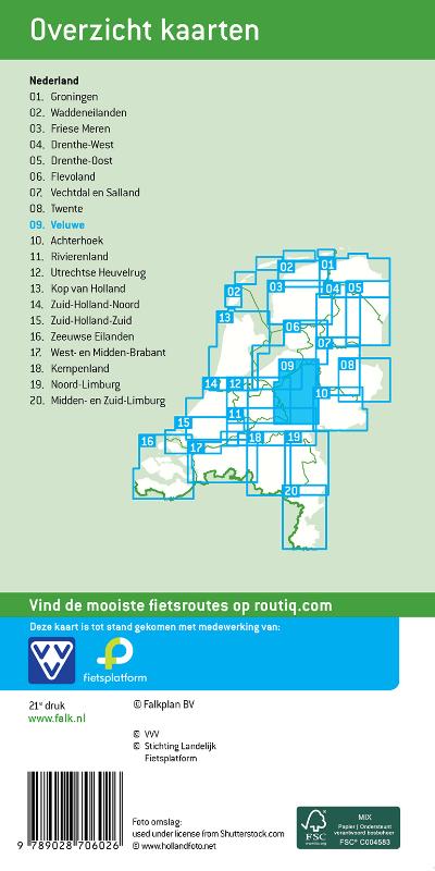 Achterkant van Falk VVV Fietskaart 09 Veluwe