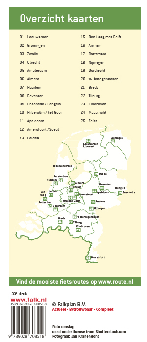 Achterkant van Leiden plattegrond