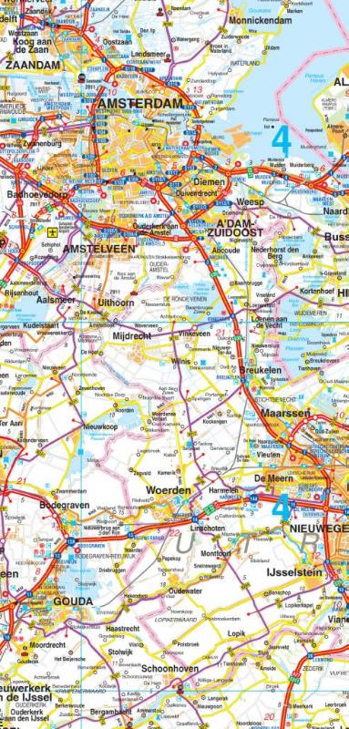 Achterkant van Nederland Autokaart Falk-vouwwijze