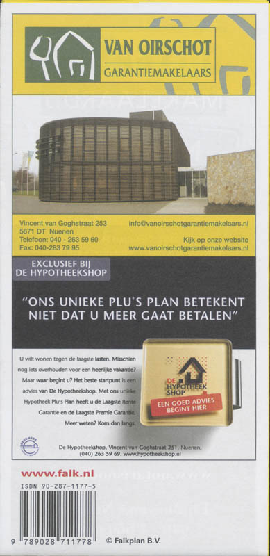 Achterkant van Nuenen plattegrond