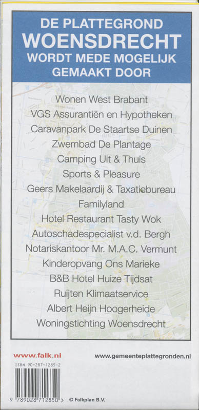 Achterkant van Woensdrecht plattegrond