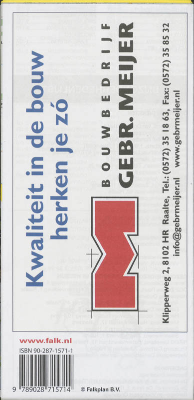 Achterkant van Plattegrond Raalte