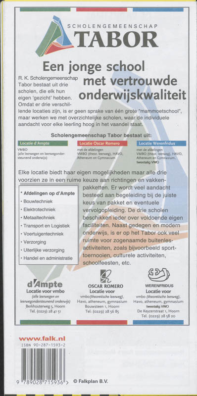 Achterkant van Hoorn plattegrond