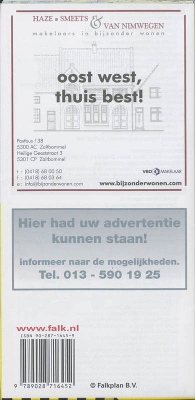 Achterkant van Zaltbommel plattegrond