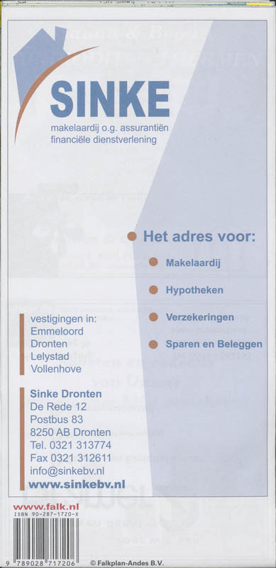 Achterkant van Dronten plattegrond