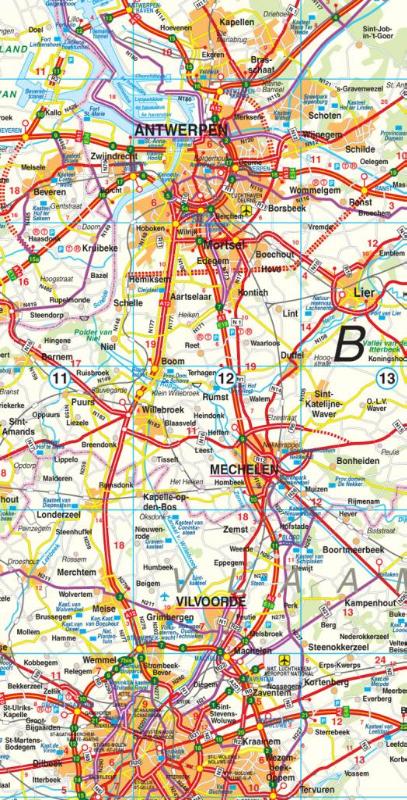 Achterkant van Autokaart Belgie Luxemburg