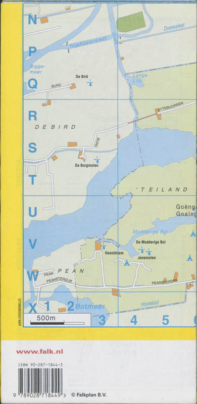 Achterkant van Kleurenplattegrond Smallingerland