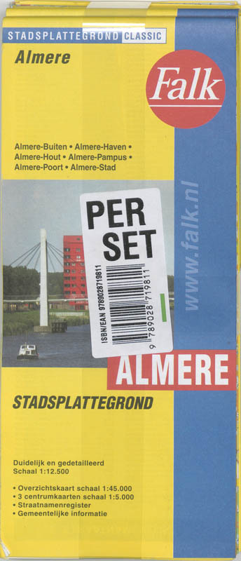 Achterkant van Almere plattegrond set 5 ex