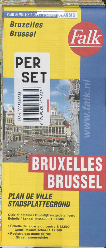 Achterkant van Brussel klein plattegrond set 5 ex