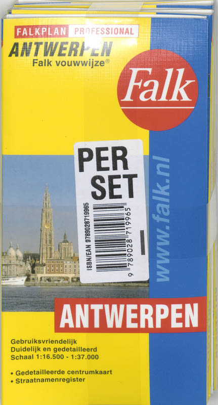 Achterkant van Antwerpen Groot Falk vouwwijze set 5 ex