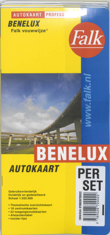Achterkant van Autokaart Benelux set 5 ex