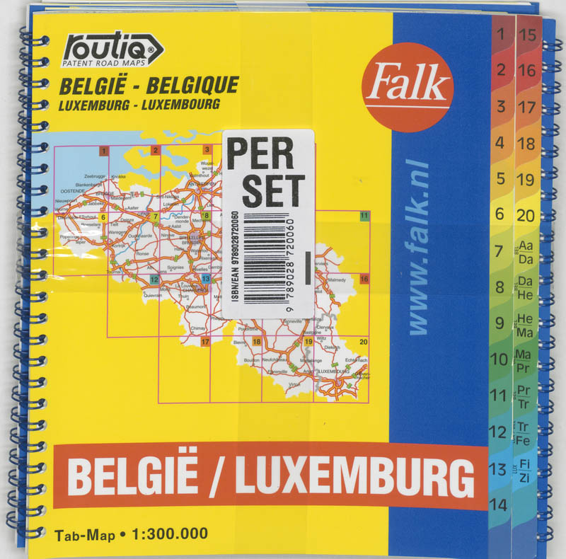 Achterkant van Belgie / Luxemburg Routiq Tab set 5 ex