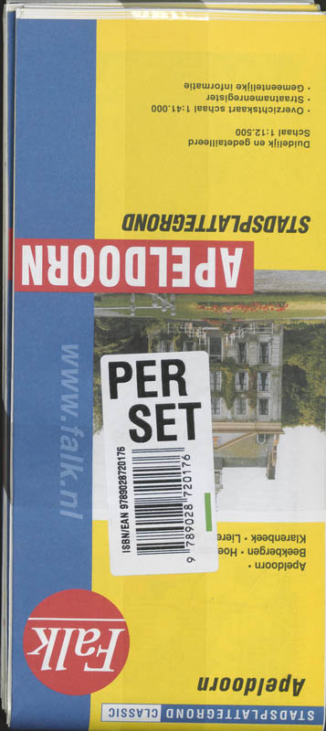 Achterkant van Apeldoorn plattegrond set 5 ex