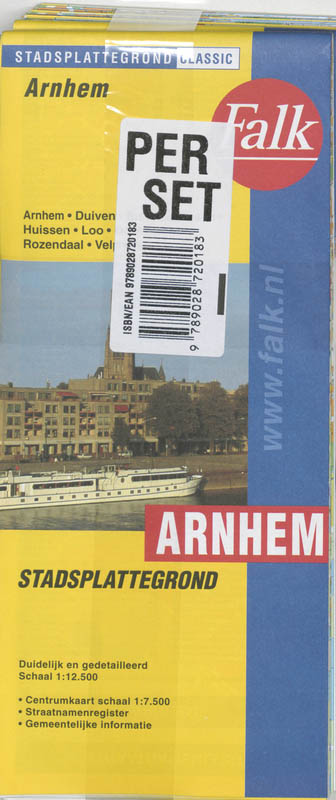 Achterkant van Arnhem plattegrond set 5 ex