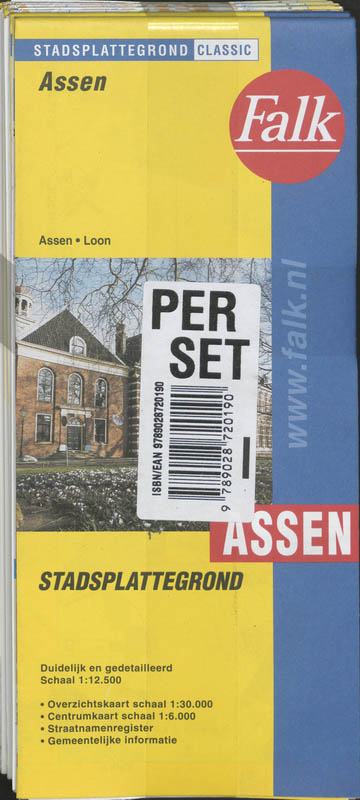 Achterkant van Assen plattegrond set 5 ex