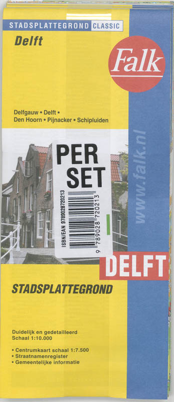 Achterkant van Delft plattegrond set 5 ex