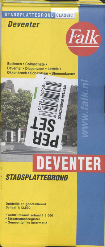 Achterkant van Deventer plattegrond set 5 ex