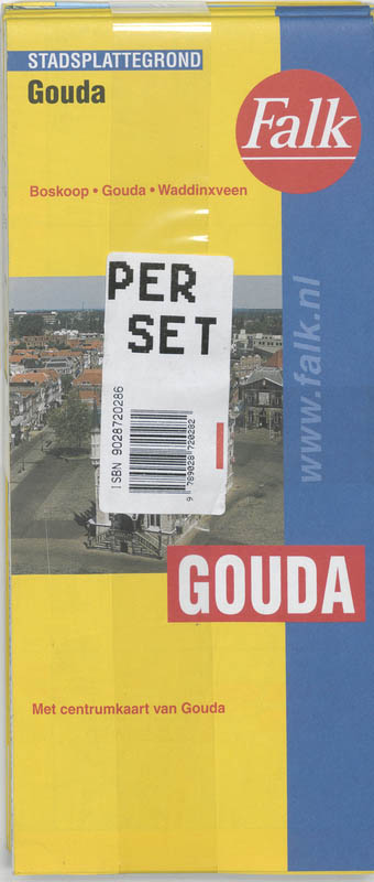 Achterkant van Gouda plattegrond set 5 ex