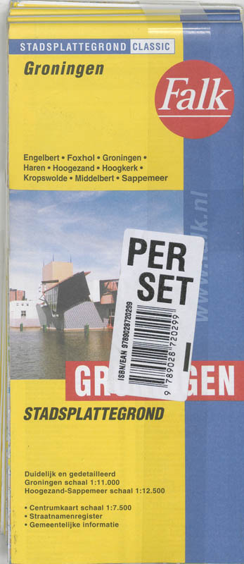 Achterkant van Groningen plattegrond set 5 ex