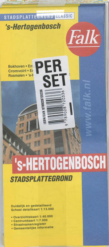 Achterkant van Hertogenbosch plattegrond set 5 ex